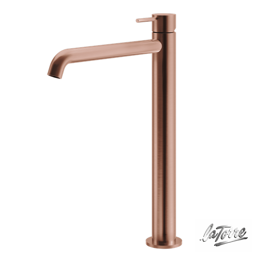 Μπαταρία Νιπτήρα Υψηλή με Βαλβίδα Clic-Clac Elle316 La Torre  PVD Rose-Gold