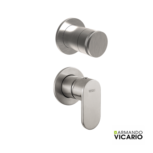 Μίκτης Εντοιχισμού 2 εξόδων SLIM VICARIO, Inox Finish