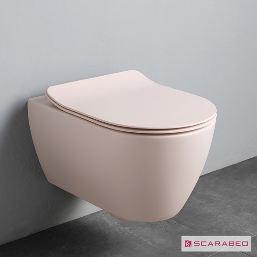 Λεκάνη Κρεμαστή MOON/50,5 Clean-Flush με κάλυμμα Slim Soft Close, Scarabeo Antique pink (rosa)