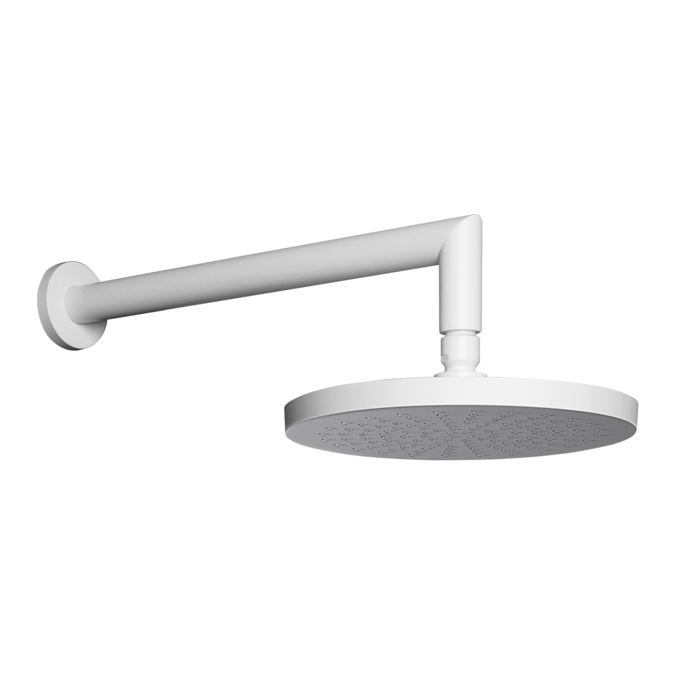 Κεφαλή Ντους Φ20εκ. με μπράτσο τοίχου, White Matt