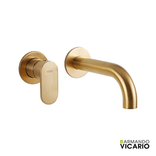 Μπαταρία Νιπτήρα Τοίχου Slim Vicario Brushed Gold