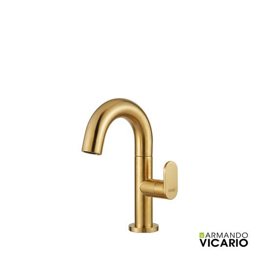 Μπαταρία Νιπτήρα με Βαλβίδα Clic-Clac Slim Vicario Brushed Gold