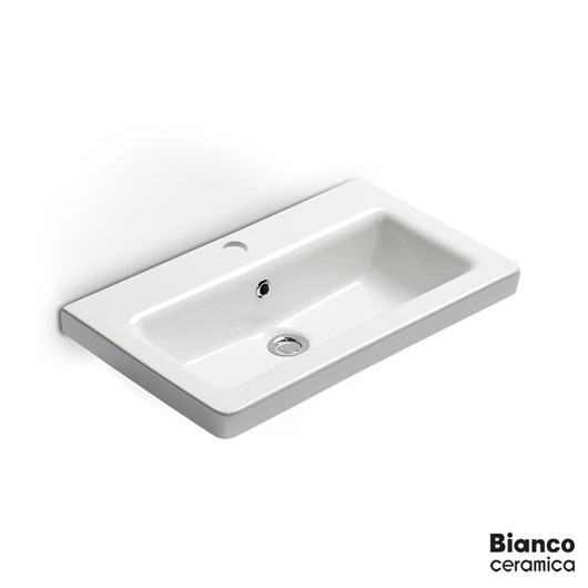 Νιπτήρας Πορσελάνης Urban 60x35 (1 οπή) Bianco Ceramica White