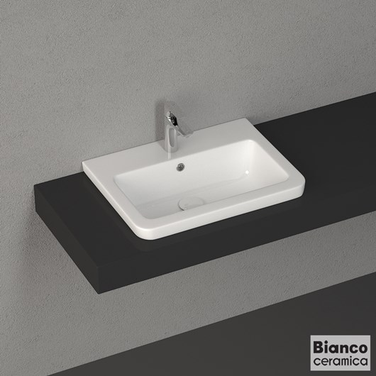 Νιπτήρας Πορσελάνης Urban 60x35 (1 οπή) Bianco Ceramica White