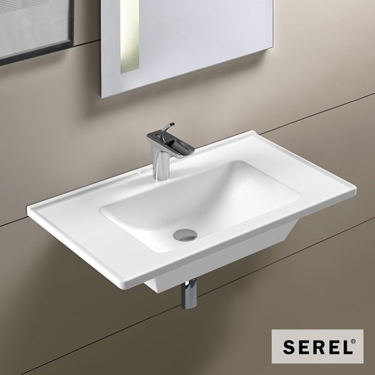 Νιπτήρας Πορσελάνης Slim 80x46 (1 οπή) SEREL White