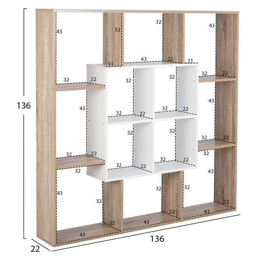 ΒΙΒΛΙΟΘΗΚΗ BRODY HM8771.01 136X22X136 ΛΕΥΚΟ