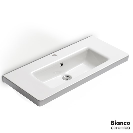 Νιπτήρας Πορσελάνης Urban 80x35 (1 οπή) Bianco Ceramica White