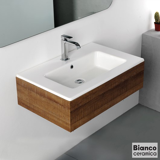 Νιπτήρας Πορσελάνης Flat 71,5x46,5 (1 οπή) Bianco Ceramica White