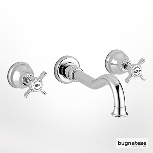 Μπαταρία Νιπτήρα Τοίχου 3 οπών Princeton Bugnatese Chrome