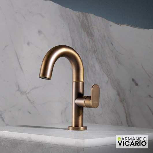 Μπαταρία Νιπτήρα με Βαλβίδα Clic-Clac Slim Vicario Antique Brass