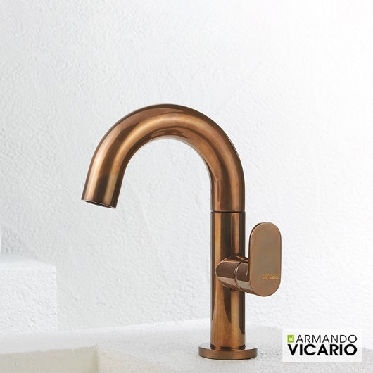 Μπαταρία Νιπτήρα με Βαλβίδα Clic-ClacSlim Vicario natural Brass