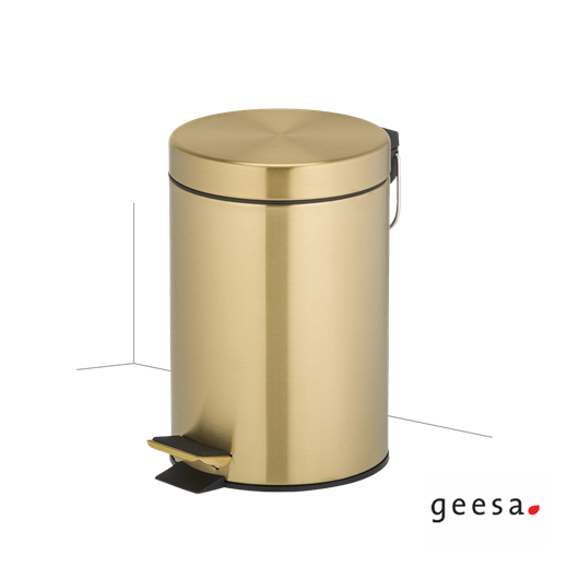 Χαρτοδοχείο Επιδαπέδιο 3l Geesa Inox PVD Brushed Gold