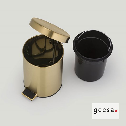 Χαρτοδοχείο Επιδαπέδιο 3l Geesa Inox PVD Brushed Gold