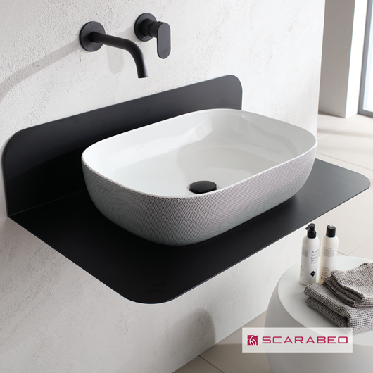 Νιπτήρας Πορσελάνης Glam 56x39 Scarabeo Pois Black