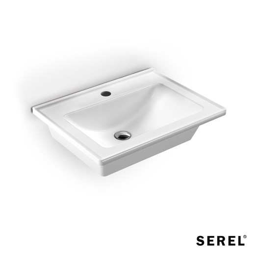 Νιπτήρας Πορσελάνης Slim 60x46 (1 οπή) SEREL White