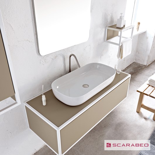 Νιπτήρας Πορσελάνης Glam 76x39 Scarabeo White