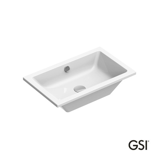 Νιπτήρας Πορσελάνης Kube 60x37 Υποκαθήμενος (+fissk) GSI White