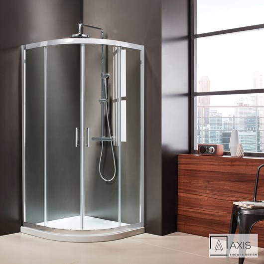 Ημικυκλική καμπίνα ντουζιέρας QUADRANT 90 (87-89εκ.), AXIS Clean Glass Chrome