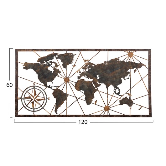 ΔΙΑΚΟΣΜΗΤΙΚΟ ΤΟΙΧΟΥ ΠΑΓΚΟΣΜΙΟΣ ΧΑΡΤΗΣ HM4656 ΜΕΤΑΛΛΟ ΧΑΛΚΙΝΟ 120x0,1x60Υεκ.