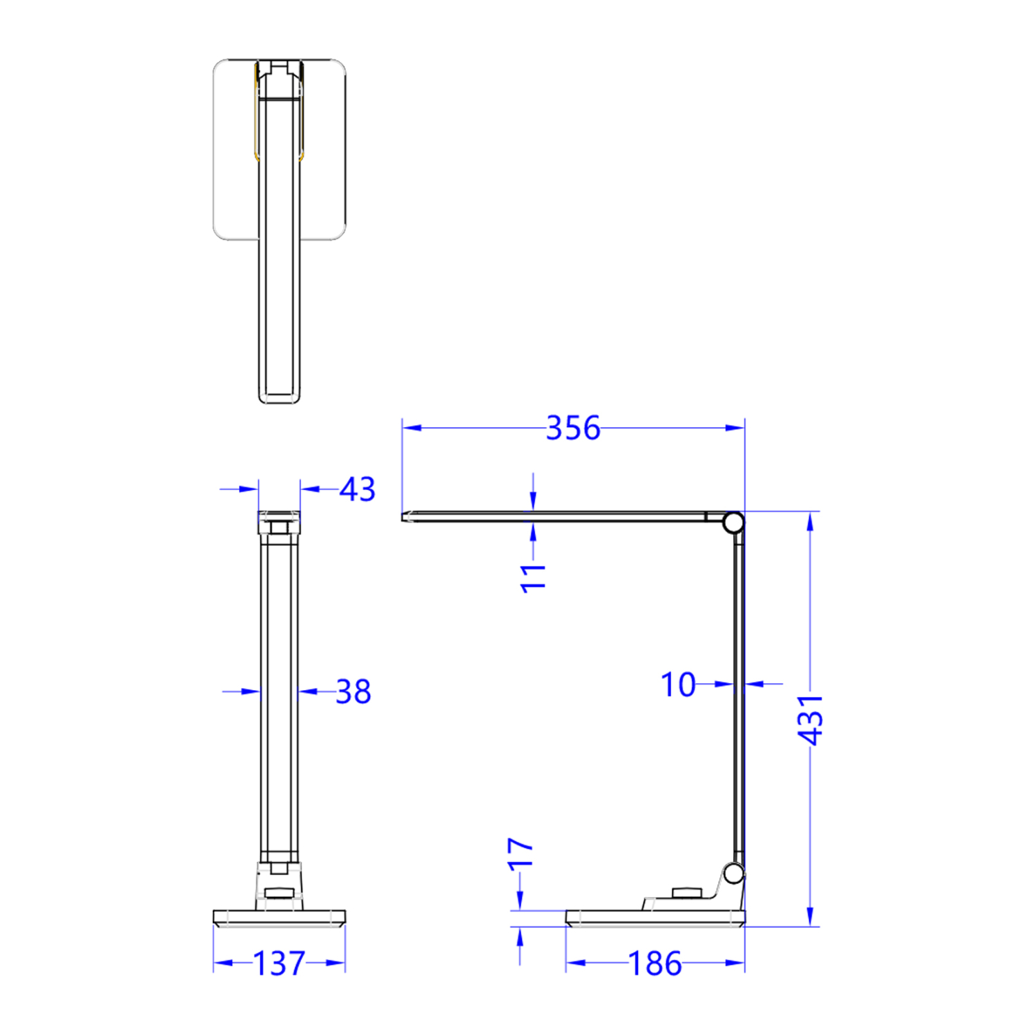 ΦΩΤΙΣΤΙΚΟ ΓΡΑΦΕΙΟΥ LED BLAIN PRO HM4458.08 ΑΣΗΜΙ ΒΑΣΗ ABS-ΑΣΗΜΙ ΜΠΡΑΤΣΑ ΑΛΟΥΜΙΝΙΟΥ 35,6x43,1Υεκ