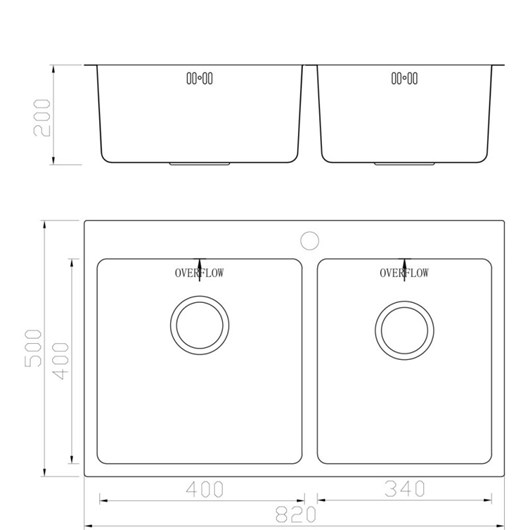 Geman Νεροχύτης Ένθετος Ανοξείδωτος Μ82xΠ50cm Inox