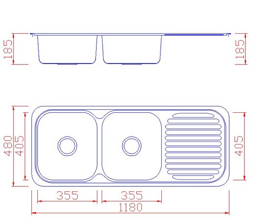 Geman Νεροχύτης Ένθετος Ανοξείδωτος Μ118xΠ48cm Inox