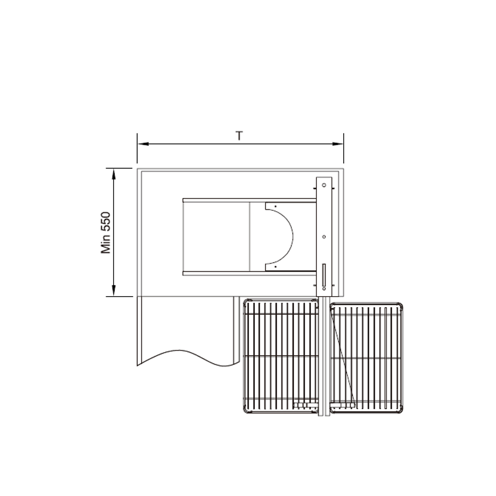 SUPER MAGIC ΓΩΝΙΑΚΟΣ ΜΗΧΑΝΙΣΜΟΣ Κ900mm 660x485x610mm ΡΑΦΙΩΝ ΑΡΙΣΤΕΡΟ/ΔΕΞΙ ΟΛΙΚΗΣ ΕΞΑΓΩΓΗΣ ΑΝΘΡΑΚΙ/ΧΡΩΜΙΟ ΜΕ ΦΡΕΝΟ GEMAN