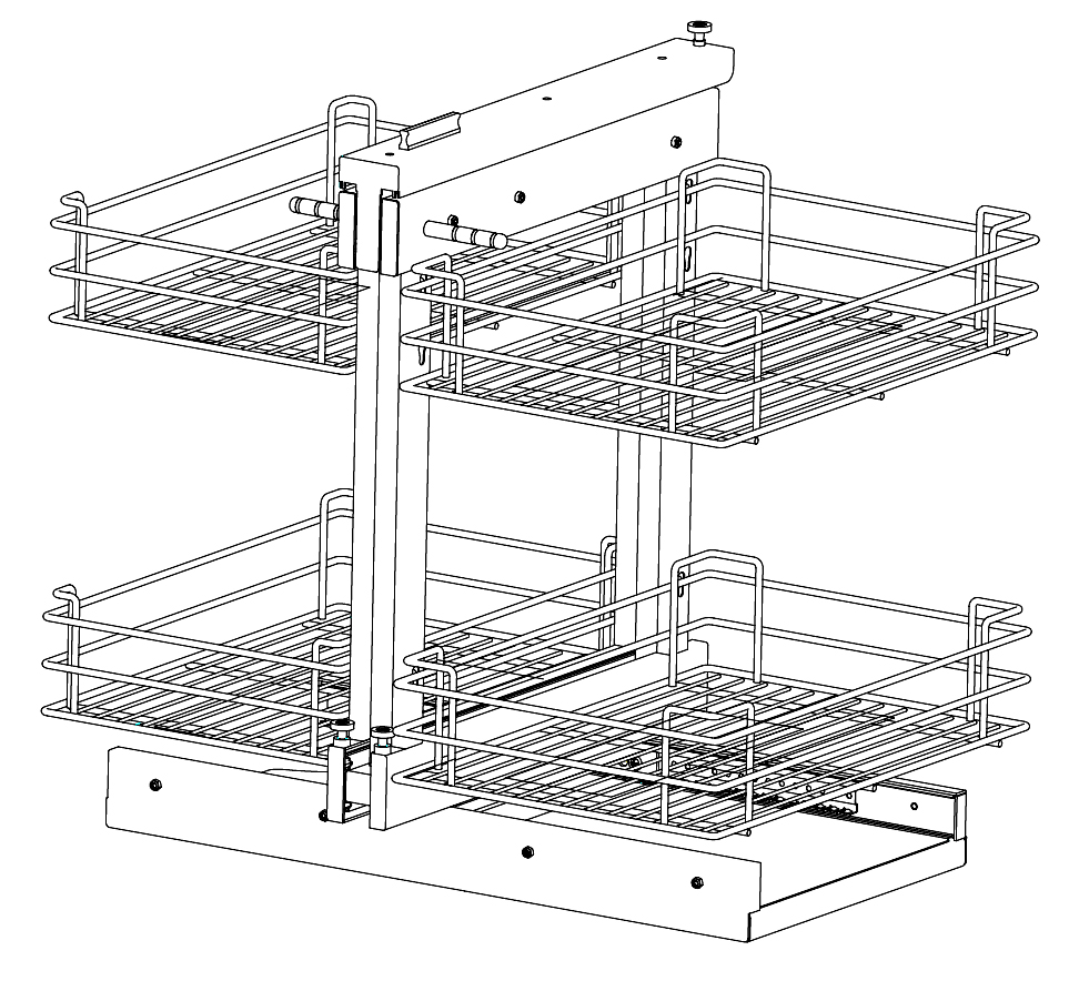 SUPER MAGIC ΓΩΝΙΑΚΟΣ ΜΗΧΑΝΙΣΜΟΣ Κ900mm 660x485x610mm ΡΑΦΙΩΝ ΑΡΙΣΤΕΡΟ/ΔΕΞΙ ΟΛΙΚΗΣ ΕΞΑΓΩΓΗΣ ΑΝΘΡΑΚΙ/ΧΡΩΜΙΟ ΜΕ ΦΡΕΝΟ GEMAN