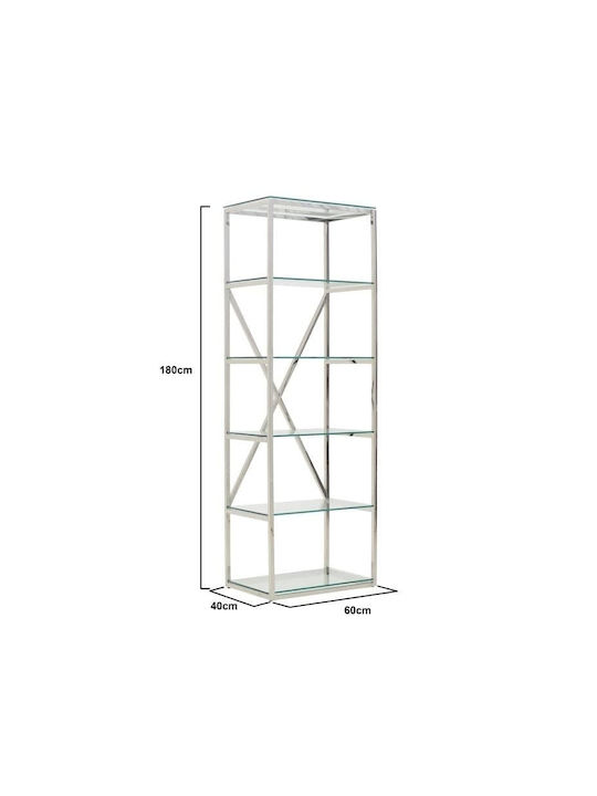 Βιβλιοθήκη Ασημί 60x40x180cm