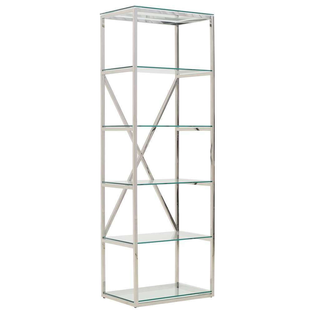 Βιβλιοθήκη Ασημί 60x40x180cm