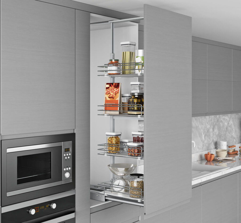 ΤΡΟΦΟΘΗΚΗ ΤΗΛΕΣΚΟΠΙΚΗ ΜΕ ΦΡΕΝΟ Μ280xΒ510xΥ1850-2000mm ΚΟΥΤΙ 350mm 5 ΚΑΛΑΘΙΑ (S-1926) STARAX