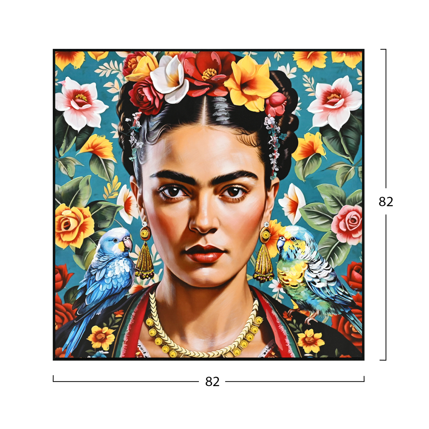 ΠΙΝΑΚΑΣ TOIXOY PARROTS HM4567 ΜΕ ΚΟΡΝΙΖΑ ΜΑΥΡΗ-ΚΑΜΒΑΣ ΕΚΤΥΠΩΣΗ 82x4,5x82Υεκ.