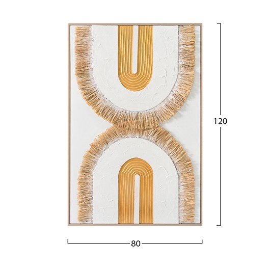 ΠΙΝΑΚΑΣ 3D HM4537.01 ΜΕ ΚΟΡΝΙΖΑ ΜΠΕΖ-ΚΑΜΒΑΣ ΛΕΥΚΟΣ-ΧΕΙΡΟΠΟΙΗΤΟΣ 80x3,5x120Υεκ.