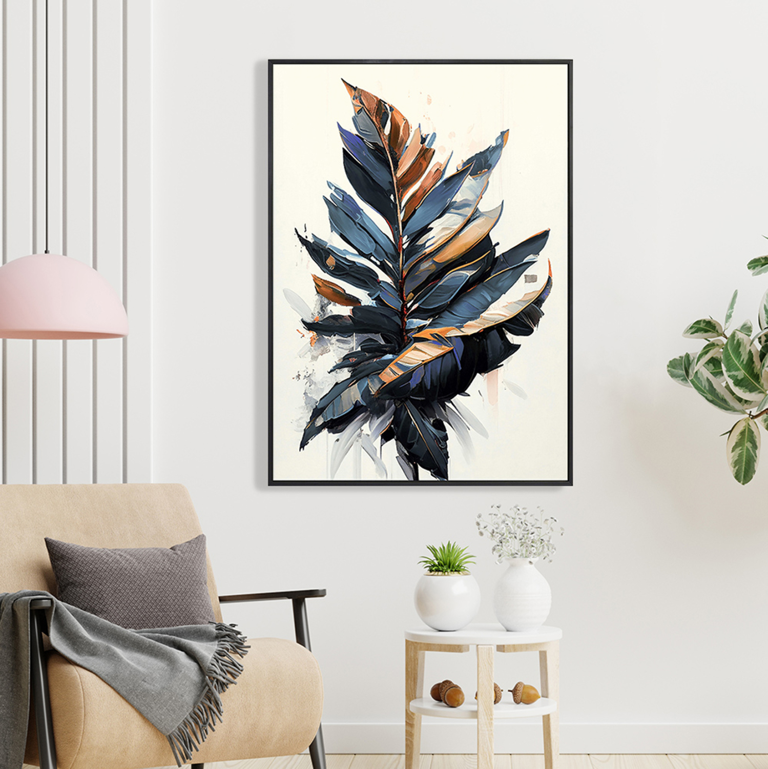 ΠΙΝΑΚΑΣ TOIXOY TROPICO HM4547.01 ΚΟΡΝΙΖΑ ΜΑΥΡΗ-ΚΑΜΒΑΣ ΕΚΤΥΠΩΣΗ 52,5x2,8x72,5Υεκ.