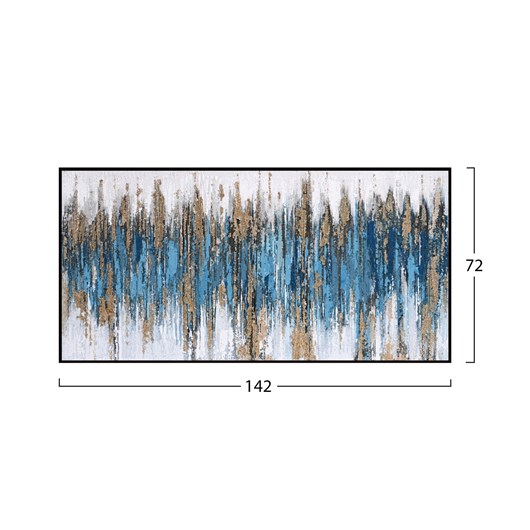 ΠΙΝΑΚΑΣ ΤΟΙΧΟΥ ABSTRACT (ΜΠΛΕ) HM4574.02 ΜΕ ΚΟΡΝΙΖΑ ΜΑΥΡΗ-ΚΑΜΒΑΣ 142x4.5x72Υεκ