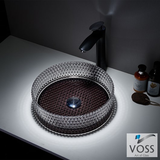 Νιπτήρας Γυάλινος RING-D Φ40 Voss GLass Black