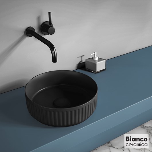 Νιπτήρας Πορσελάνης ETNA-S Φ36 Bianco Ceramica Black Matt