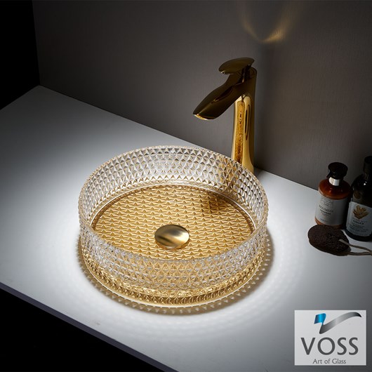 Νιπτήρας Γυάλινος RING-D Φ40 Voss GLass Gold