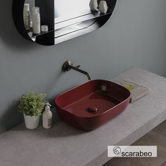 Νιπτήρας Πορσελάνης Glam 56x39 Scarabeo Cherry Glossy