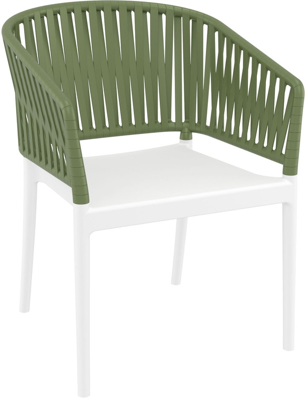 PORTOFINO WHITE/OLIVE GREEN ΠΟΛΥΘΡΟΝΑ ΠΟΛ/ΝΙΟΥ 58X58X80εκ.