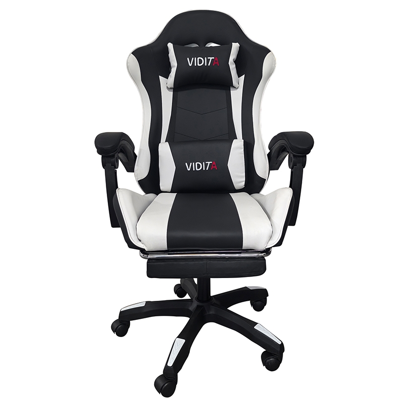 A6060 ΜΑΥΡΟ/ΛΕΥΚΟ ΠΟΛΥΘΡΟΝΑ GAMING/ΜΕ ΥΠΟΠΟΔΙΟ 64X62X113-121εκ.