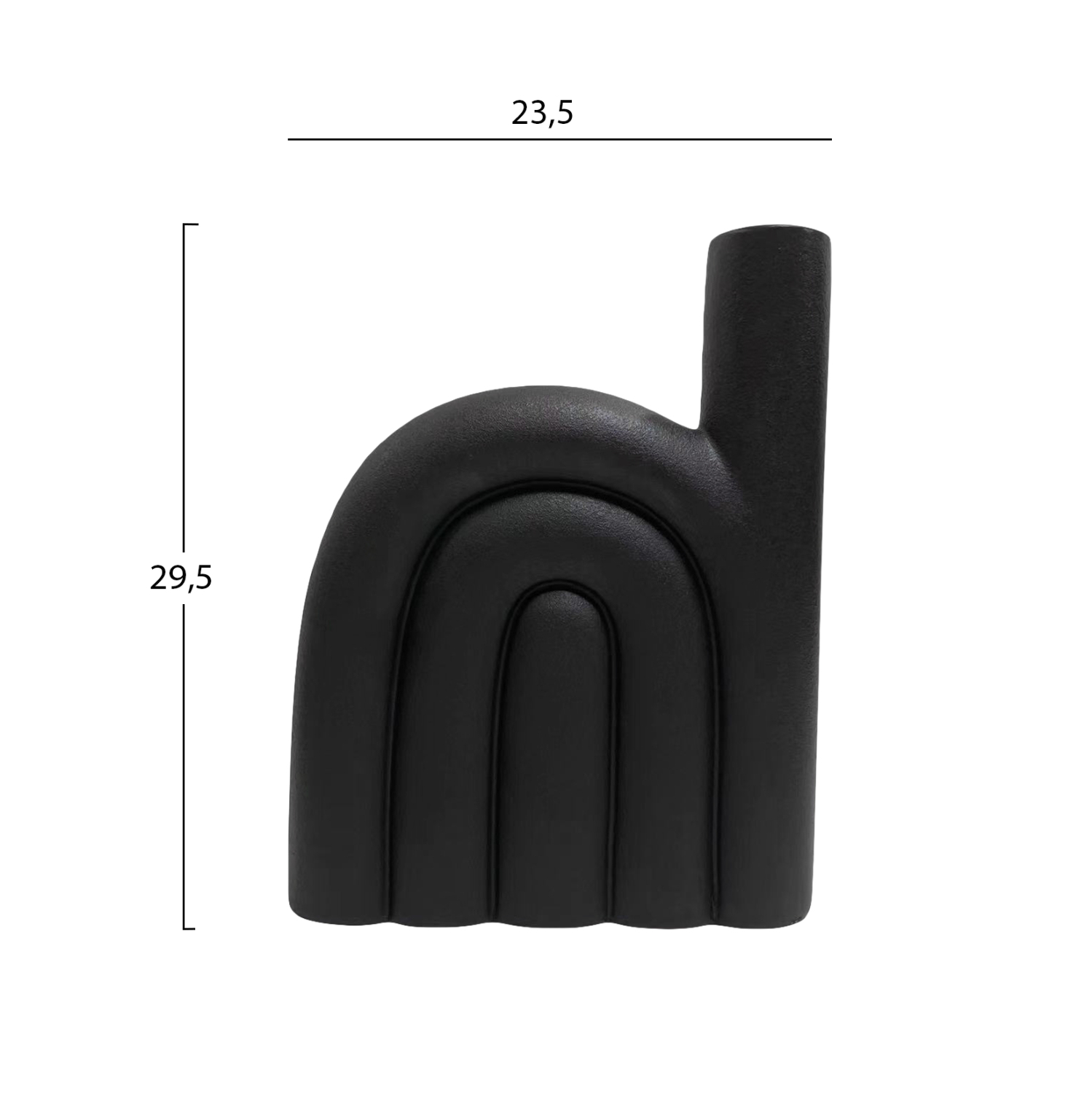 ΕΠΙΤΡΑΠΕΖΙΟ ΚΕΡΑΜΙΚΟ ΔΙΑΚΟΣΜΗΤΙΚΟ ARCON HM4639.02 ΜΑΥΡΟ ΜΑΤ 23x5,5x29Υ εκ.