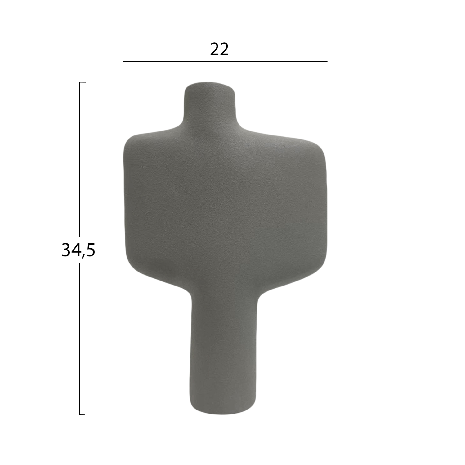 ΕΠΙΤΡΑΠΕΖΙΟ ΚΕΡΑΜΙΚΟ ΔΙΑΚΟΣΜΗΤΙΚΟ ΣΕΙΡΑ ARKEN HM4622.03 ΓΚΡΙ ΜΑΤ 22,5x7,5x34εκ