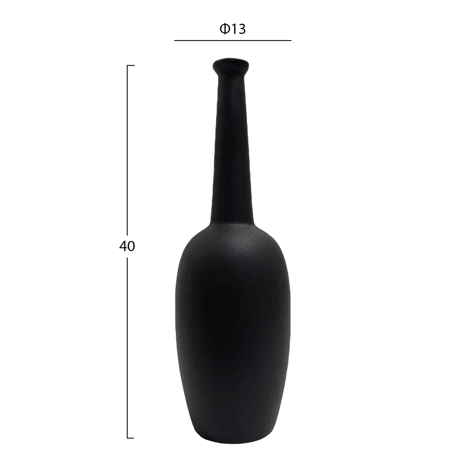 ΕΠΙΤΡΑΠΕΖΙΟ ΚΕΡΑΜΙΚΟ ΔΙΑΚΟΣΜΗΤΙΚΟ ELENDIL HM4591.02 ΜΑΥΡΟ ΜΑΤ Φ12x39.5Υεκ