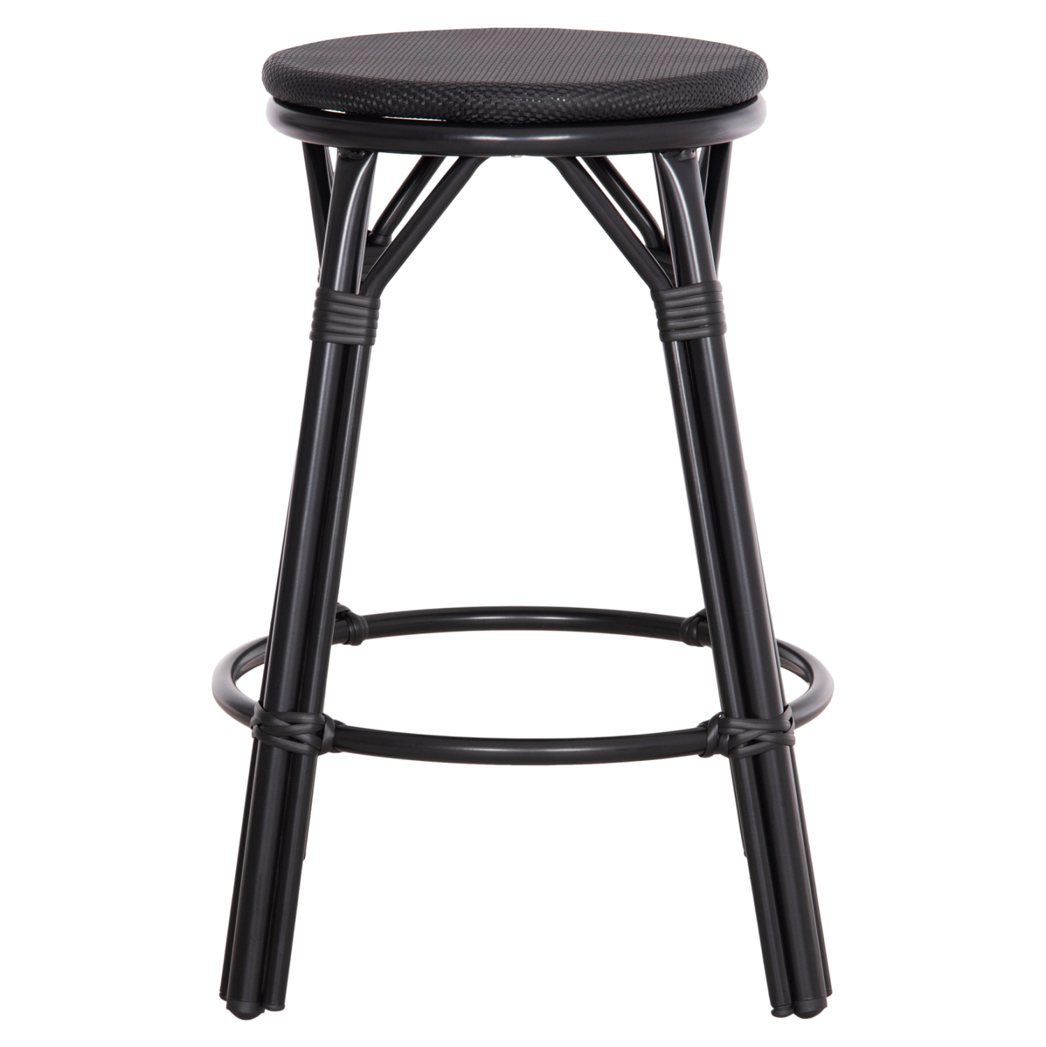 ΣΚΑΜΠΟ ΜΠΑΡ ΑΛΟΥΜΙΝΙΟΥ ΜΕΣΑΙΟΥ ΥΨΟΥΣ CHINO HM6286.02 BAMBOO LOOK & TEXTILENE ΜΑΥΡΟ 43x43x65Υεκ