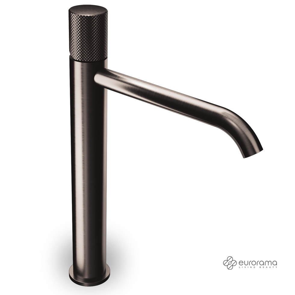 Μπαταρία Νιπτήρα Υψηλή με Βαλβίδα Clic-Clac Eletta Tecno Eurorama Black Brushed