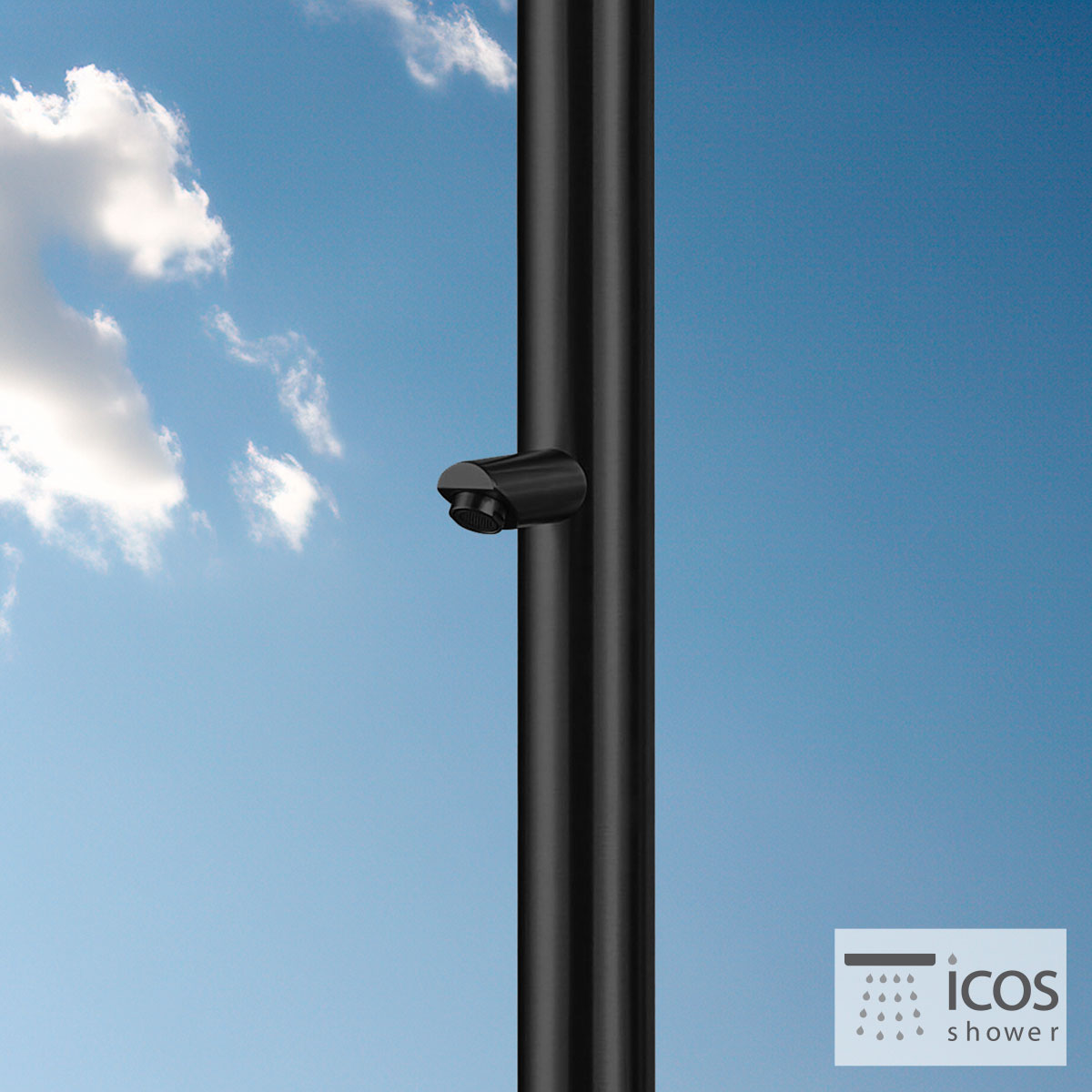 Στήλη Ντουζιέρας εξωτερικού χώρου με μίκτη DONAMIX, ICOS PVD Black Matt AISI316