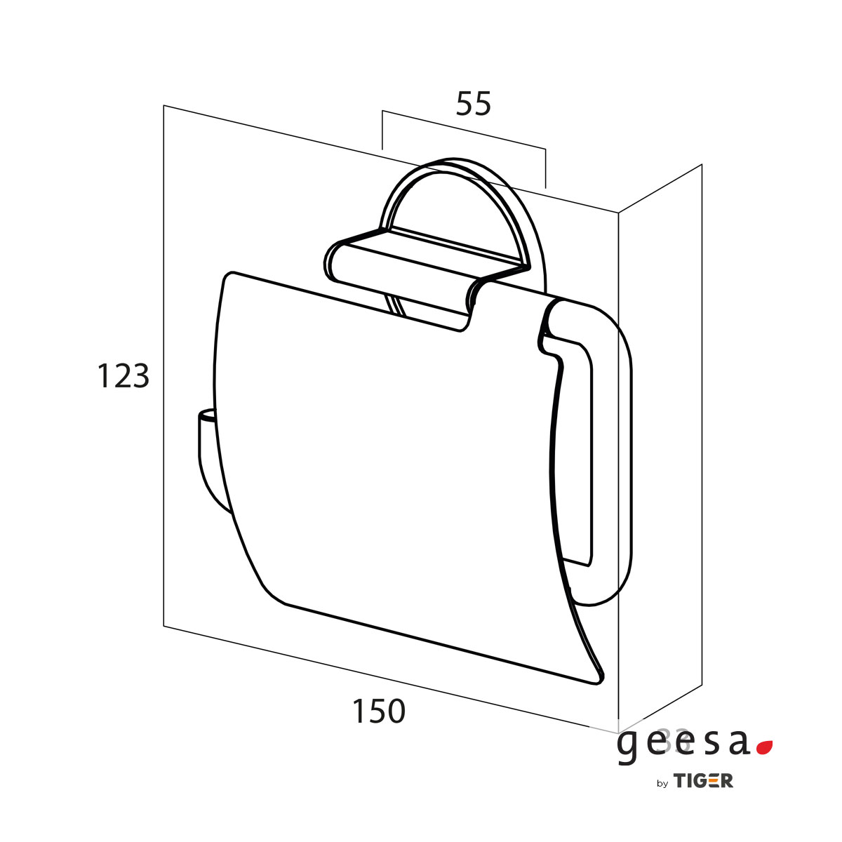 Χαρτοθήκη με Κάλυμμα tune Geesa Brass Brushed Black