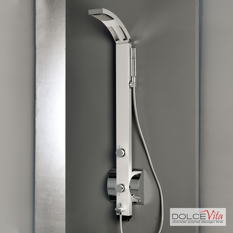 Στήλη Ντουζ IDEA με μίκτη και στόμιο Alu Satin