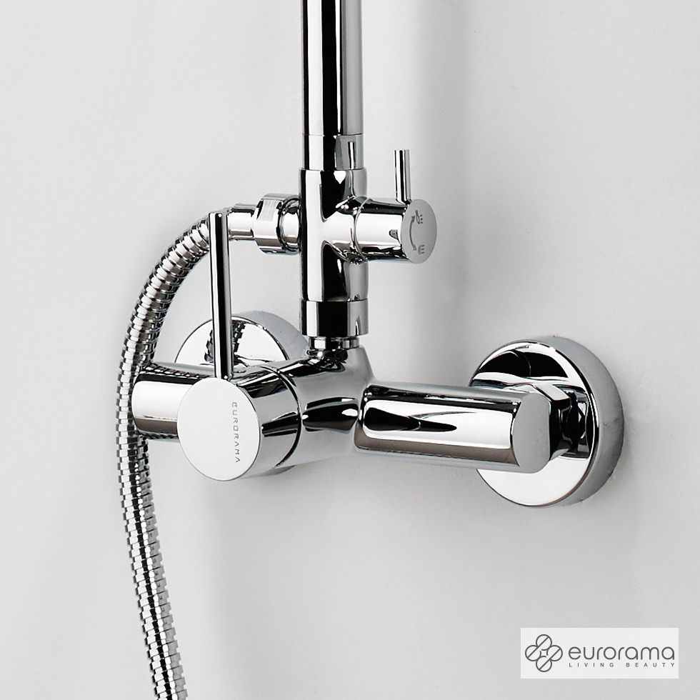 Μπαταρία Ντουζιέρας με Κεφαλή και Κολώνα ρυθμιζόμενου ύψους Tonda Chrome